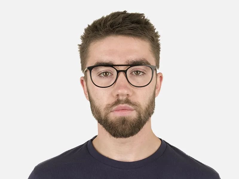 Black Acetate Pilot Spectacles - 2