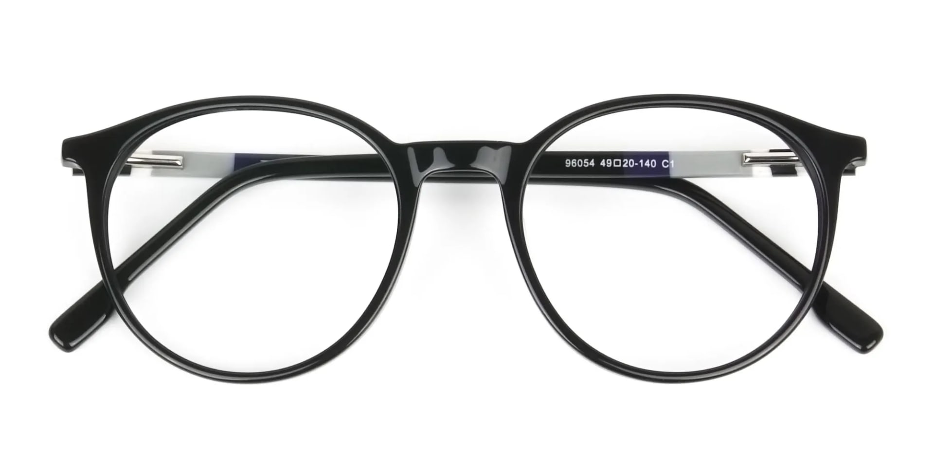 Designer Black Acetate Eyeglasses in Round Men Women - 2