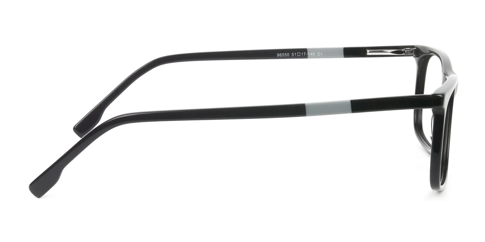Black Acetate Spectacles in Rectangular - 2