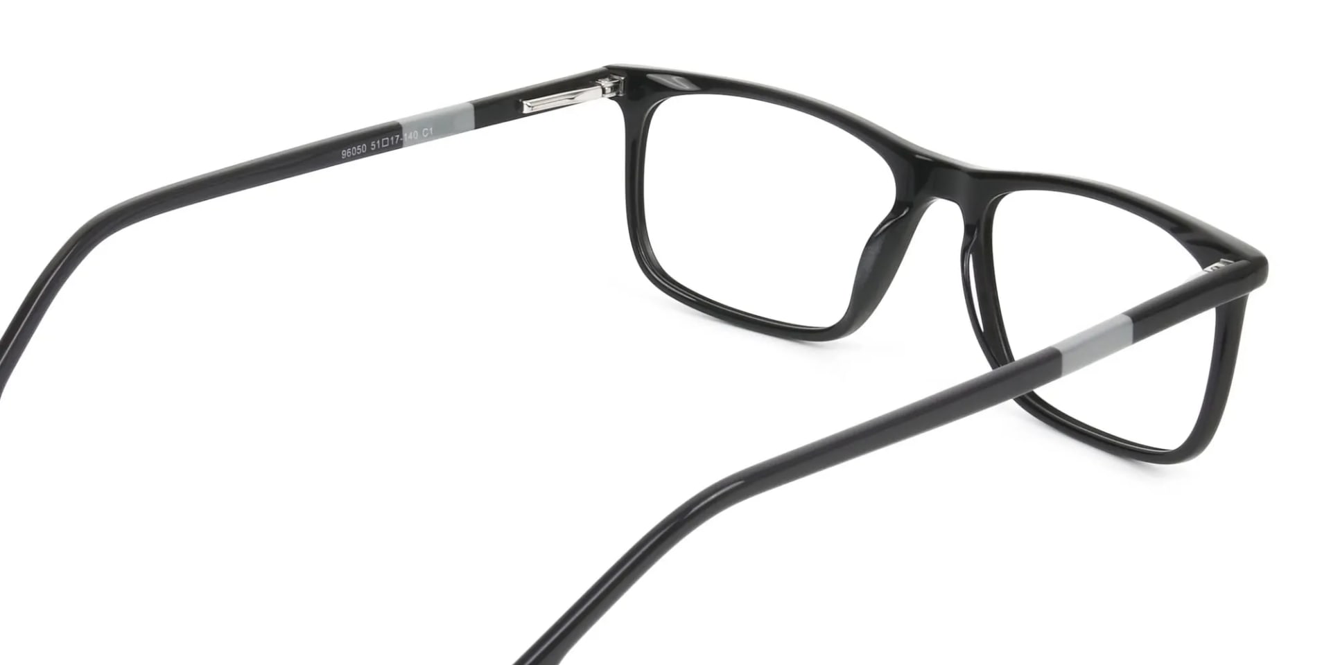 Black Acetate Spectacles in Rectangular - 2