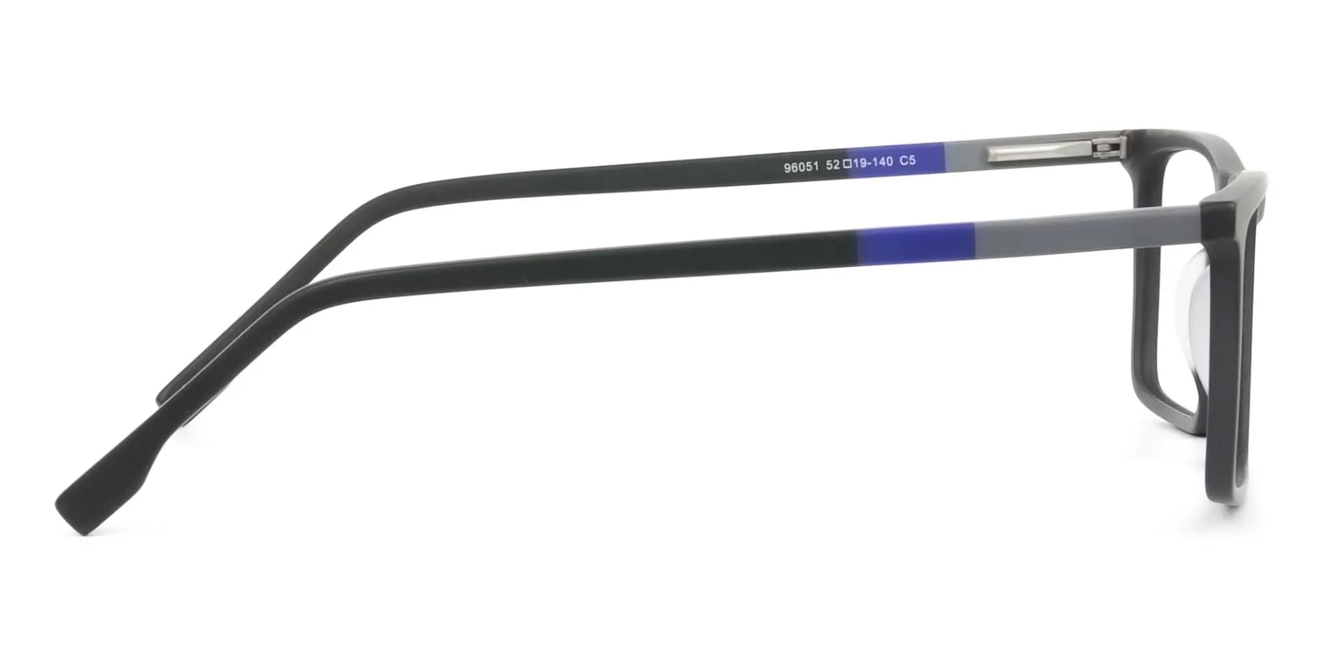 Black & Blue Rectangular Glasses - 2