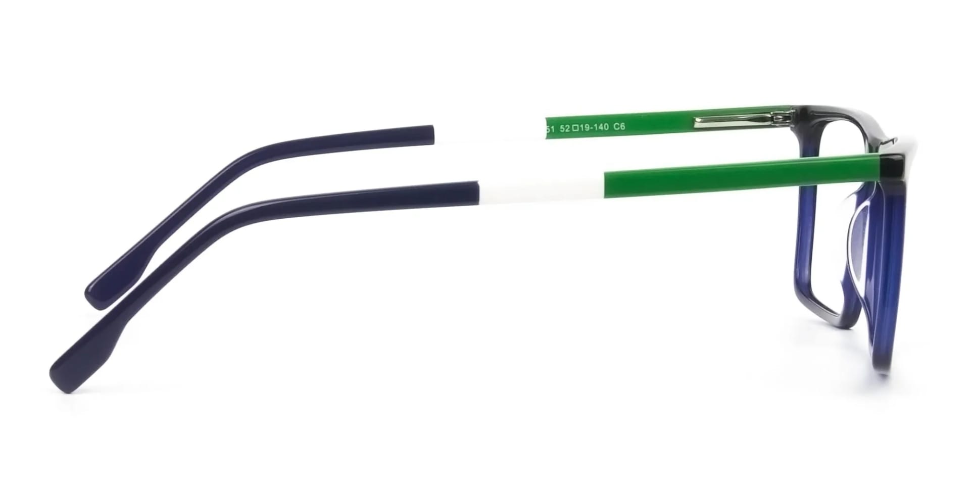 Blue & Green Rectangular Glasses - 2