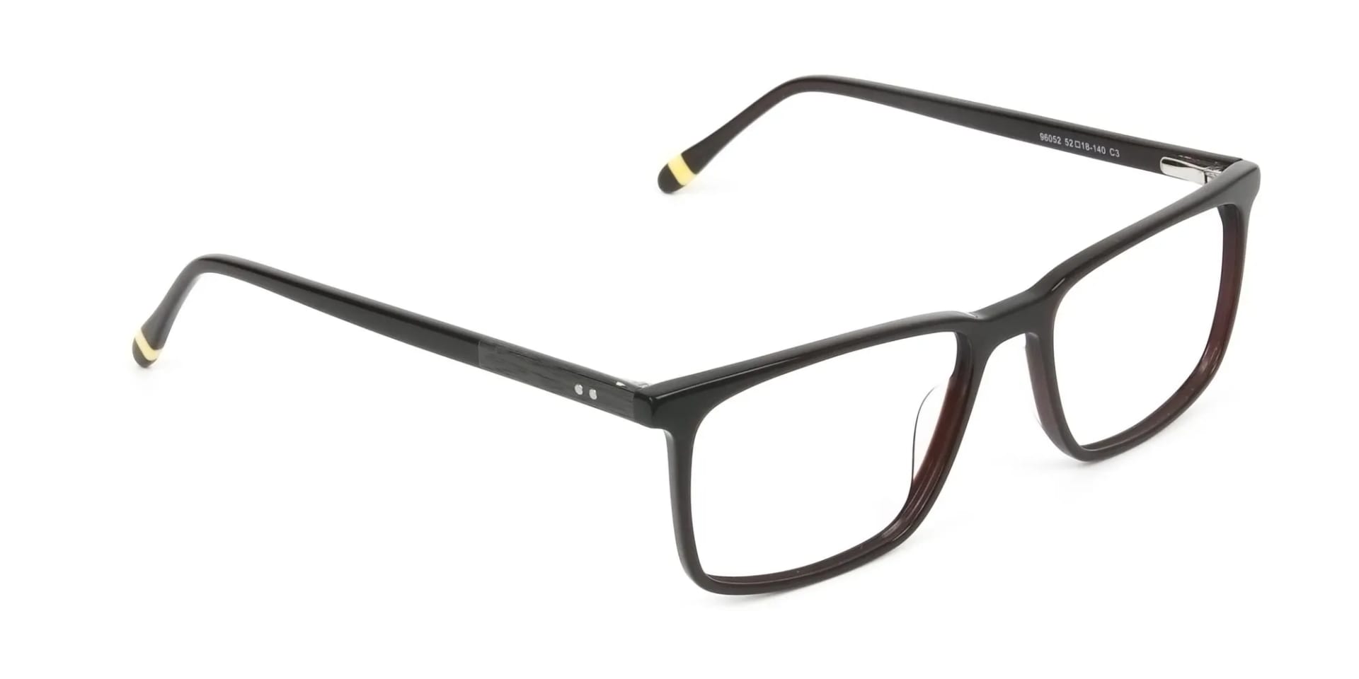 Designer Dark Brown Glasses Rectangular - 2