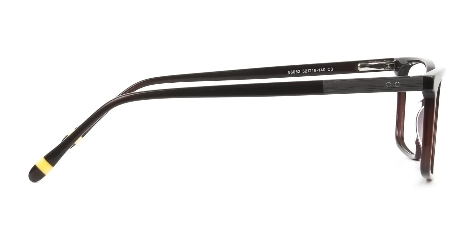 Designer Dark Brown Glasses Rectangular - 2