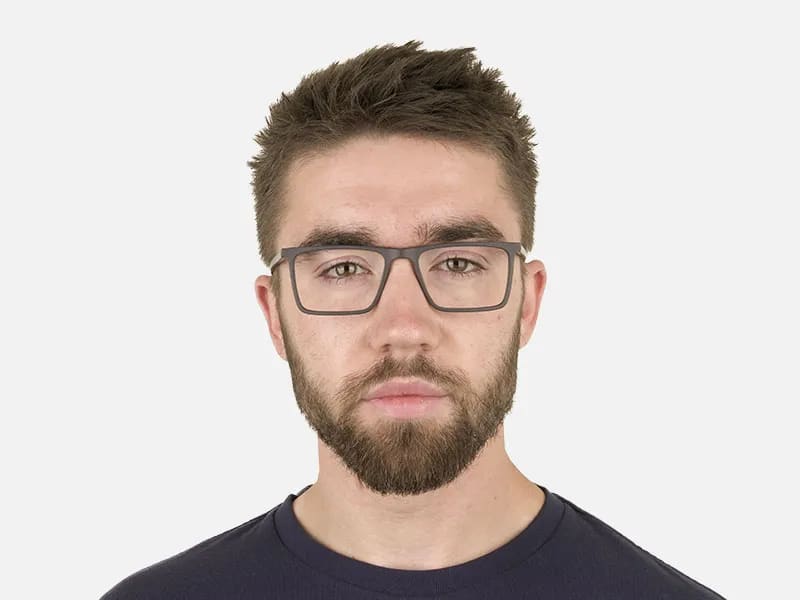 Black & Blue Rectangular Glasses - 2