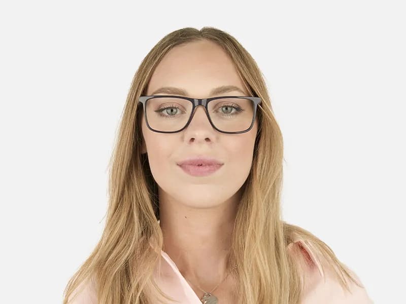 Geek Blue Rectangular Glasses in Acetate - 2