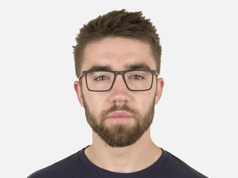 Matte Black & Red Rectangular Glasses - 2