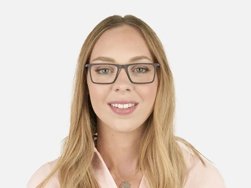 Black & Blue Rectangular Glasses - 2