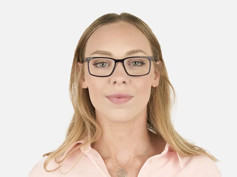 Designer Navy Blue Glasses Rectangular - 2