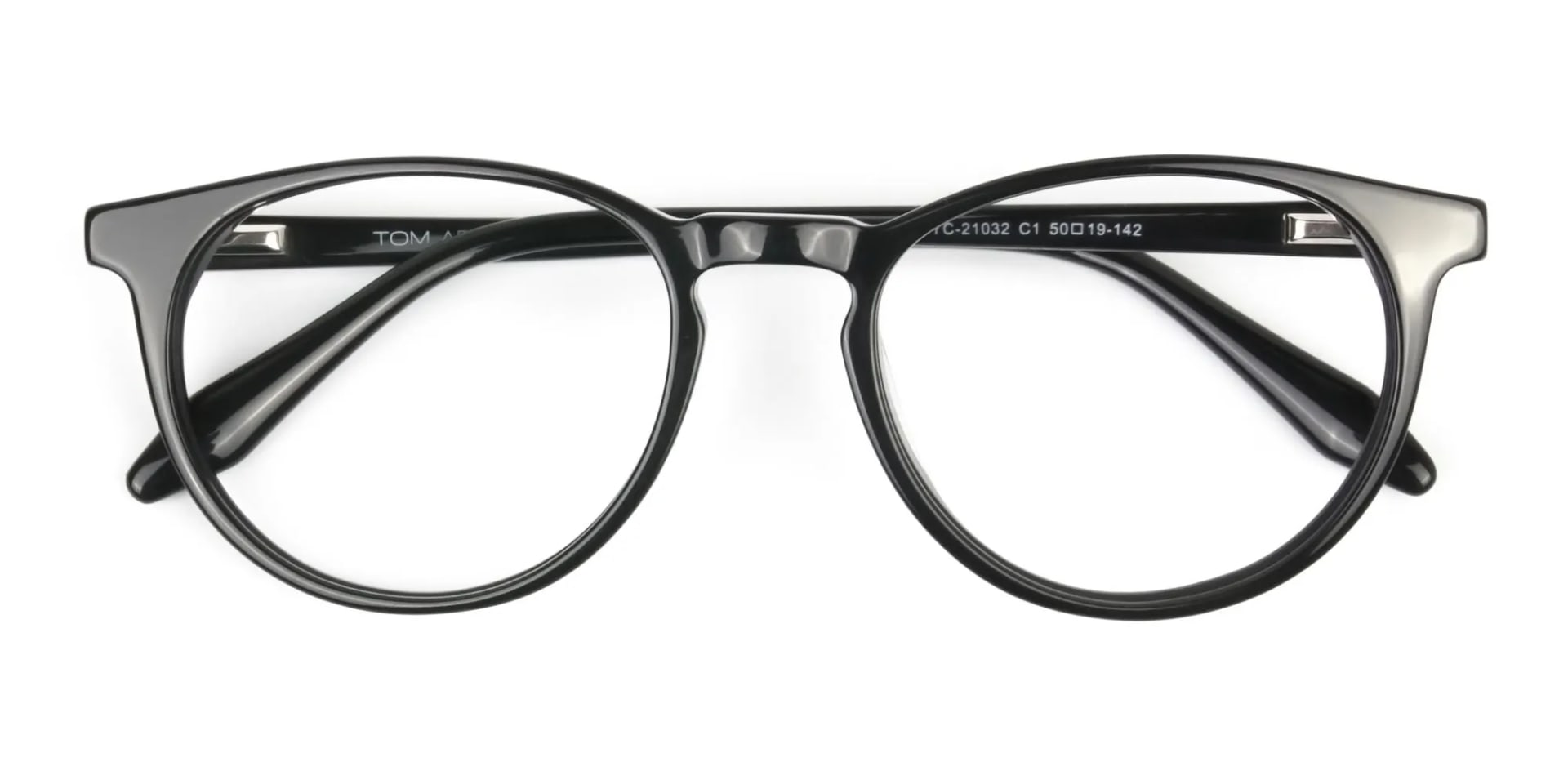 Keyhole Black Retro Round Glasses in Acetate - 2