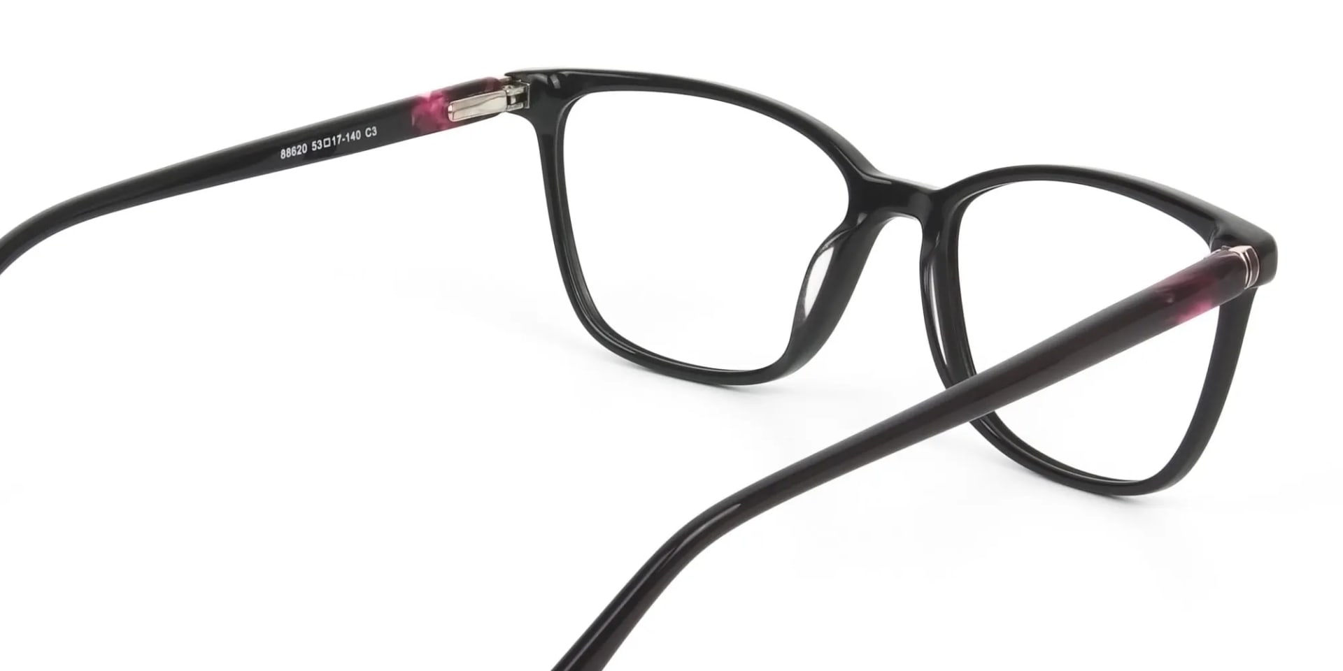 Acetate Dark Violet Spectacles in Rectangular - 2