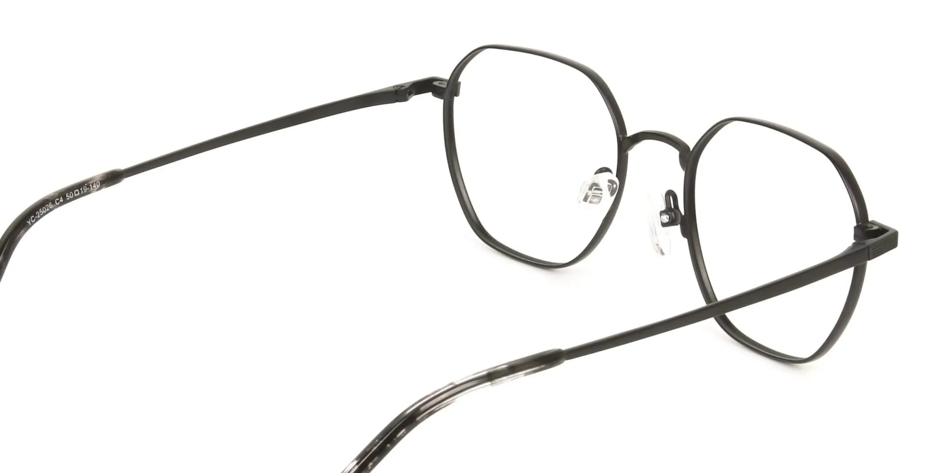 Black Red Geometric Glasses in Hexagon Shape - 2