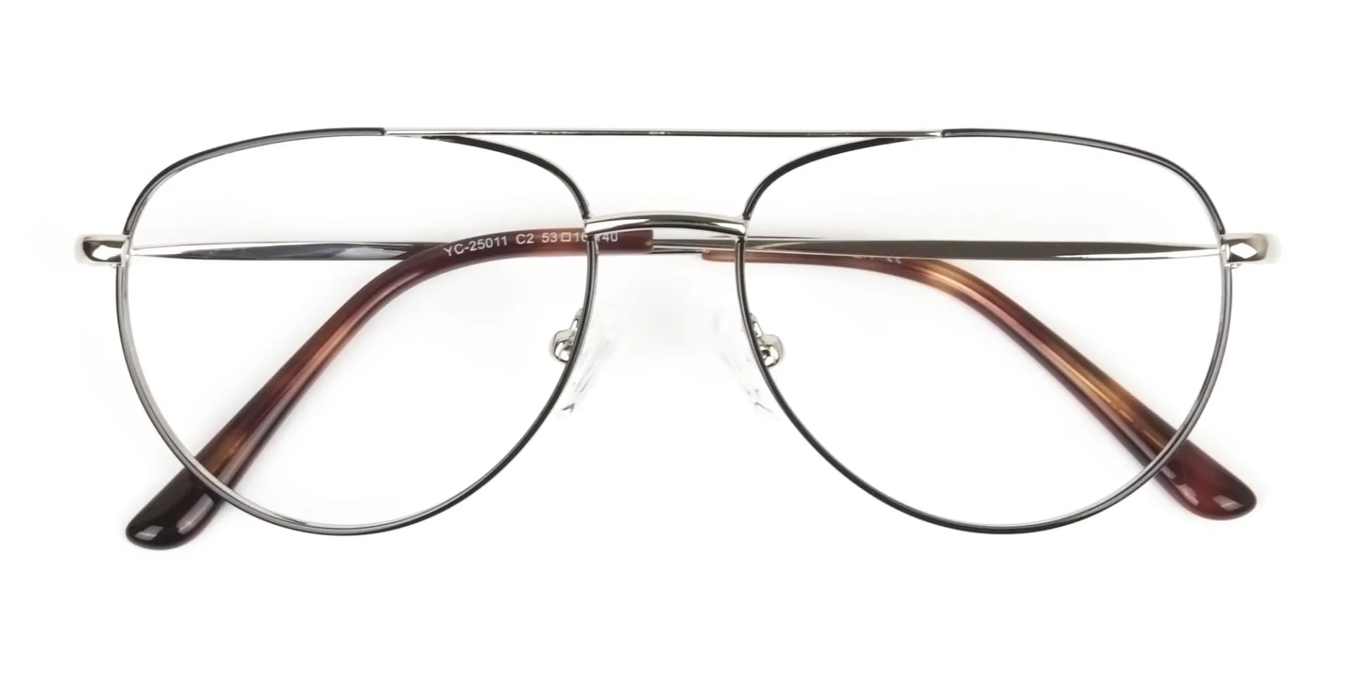 Black & Silver Pilot Glasses in Metal - 2