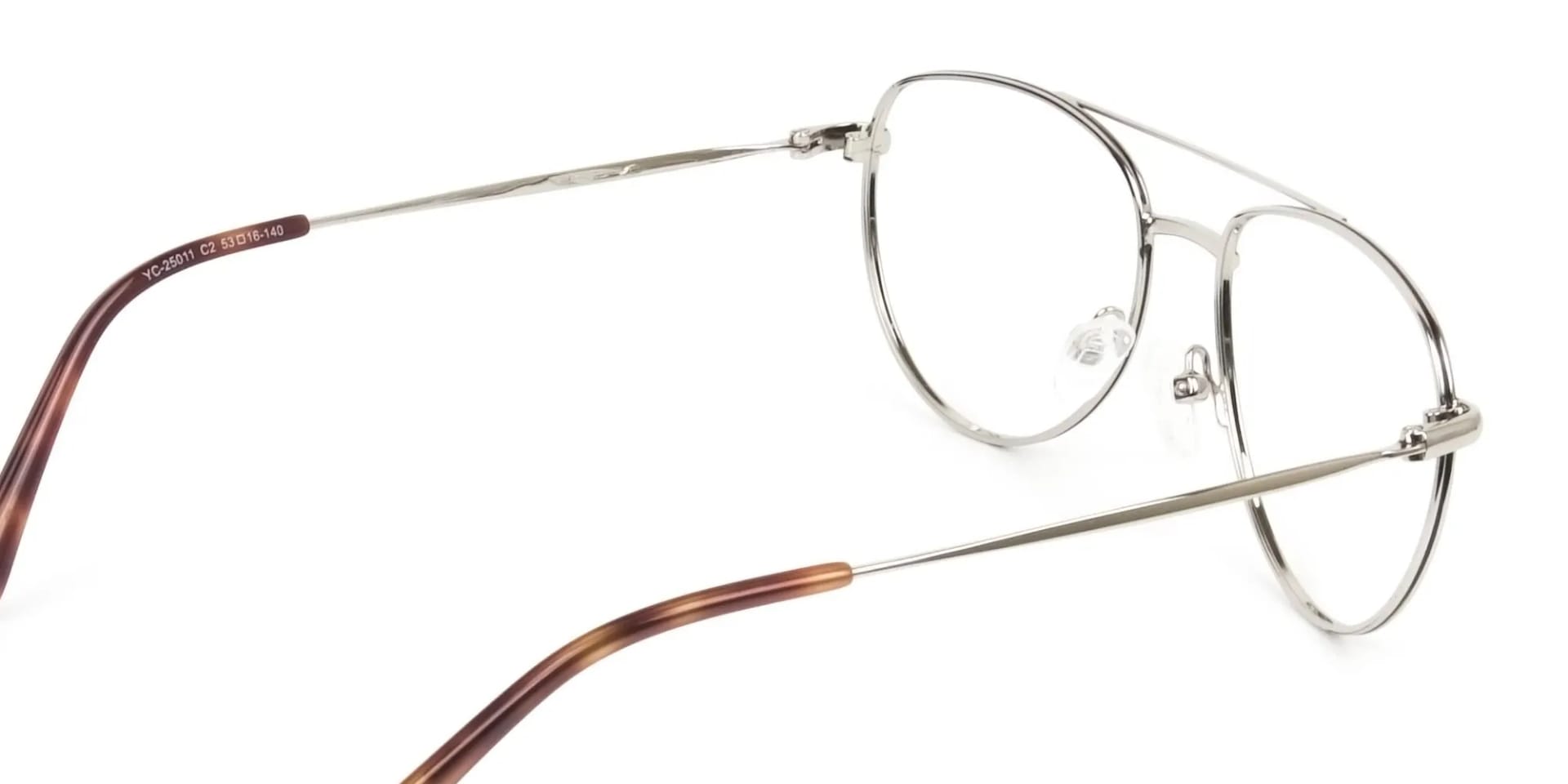 Black & Silver Pilot Glasses in Metal - 2