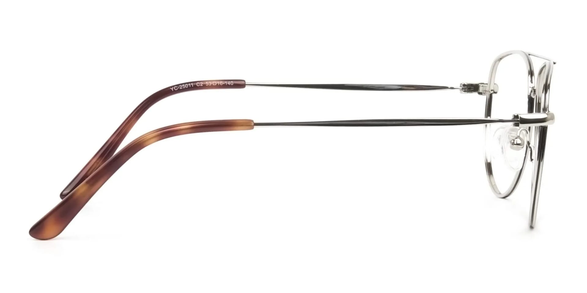 Black & Silver Pilot Glasses in Metal - 2