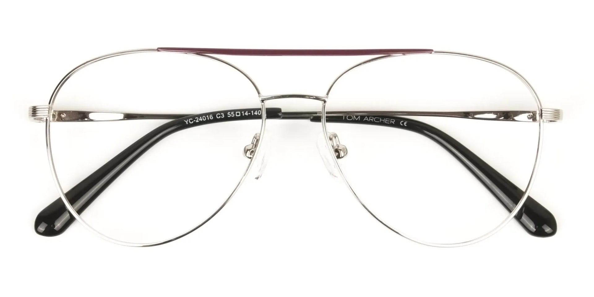Silver and Brown Flat Bridge Pilot Glasses - 2