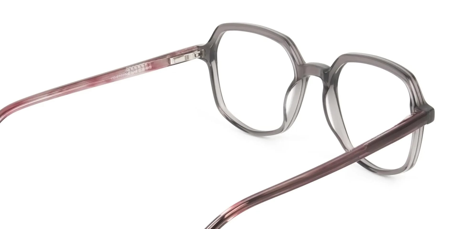 Geometric Heptagon Glasses in Grey Red - 2