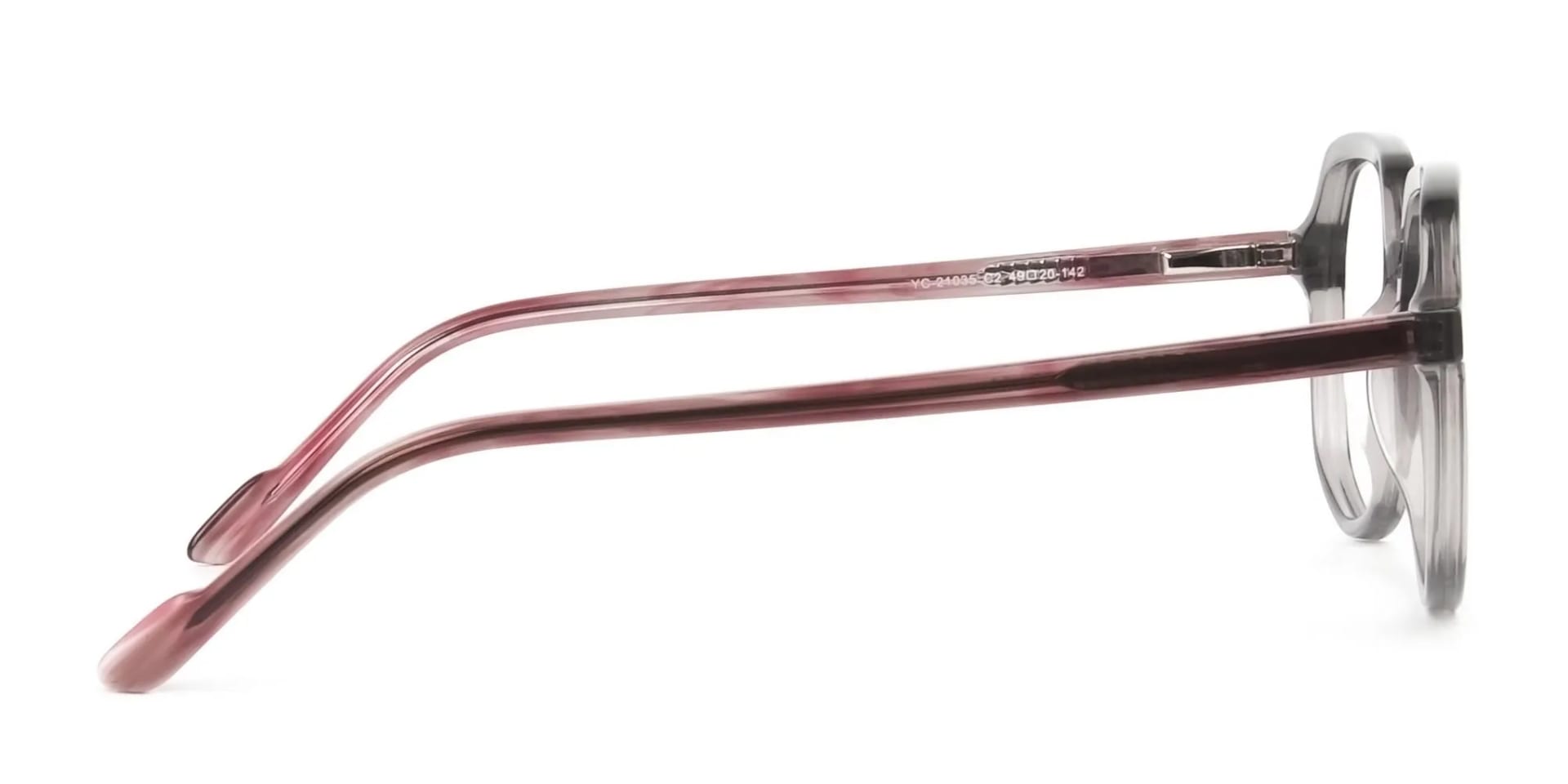 Geometric Heptagon Glasses in Grey Red - 2