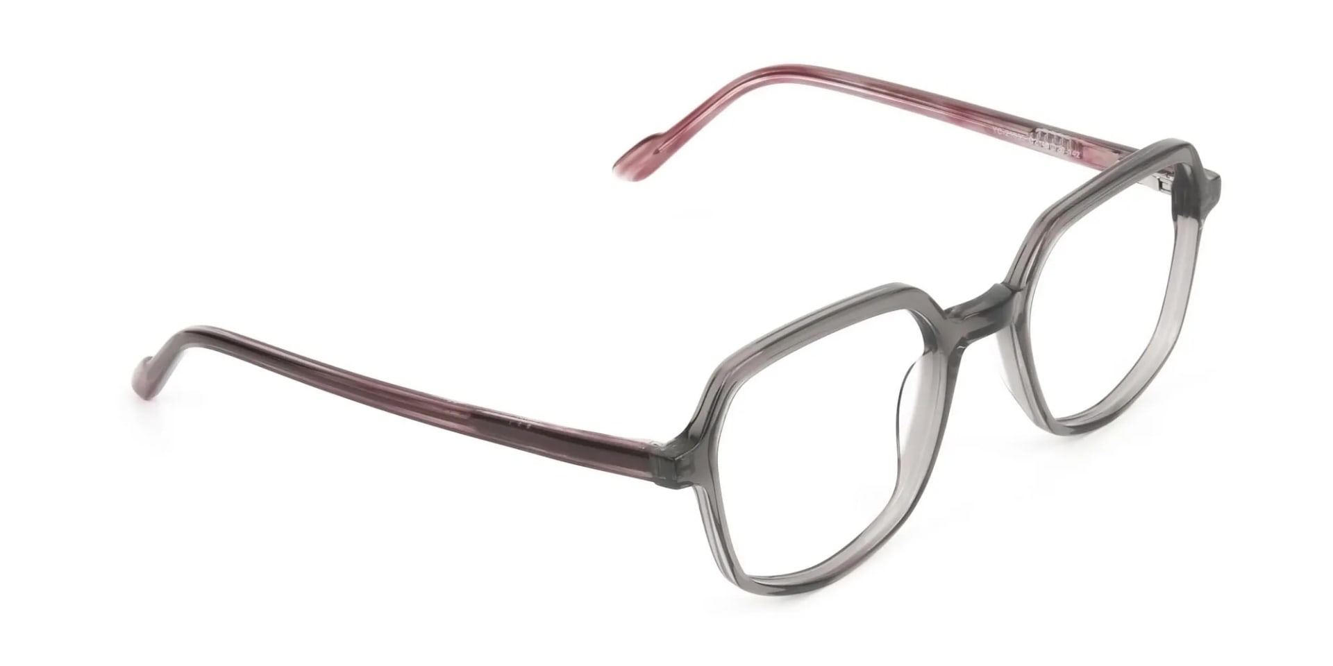 Geometric Heptagon Glasses in Grey Red - 2