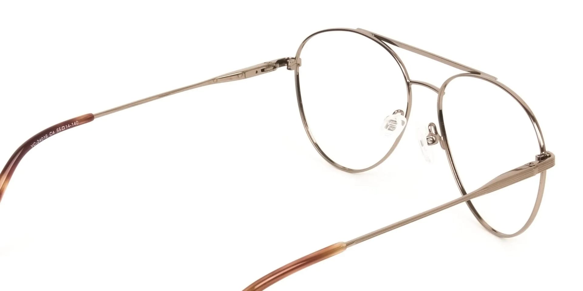 Black Bronze Flat Bridge Pilot Glasses in Metal - 2