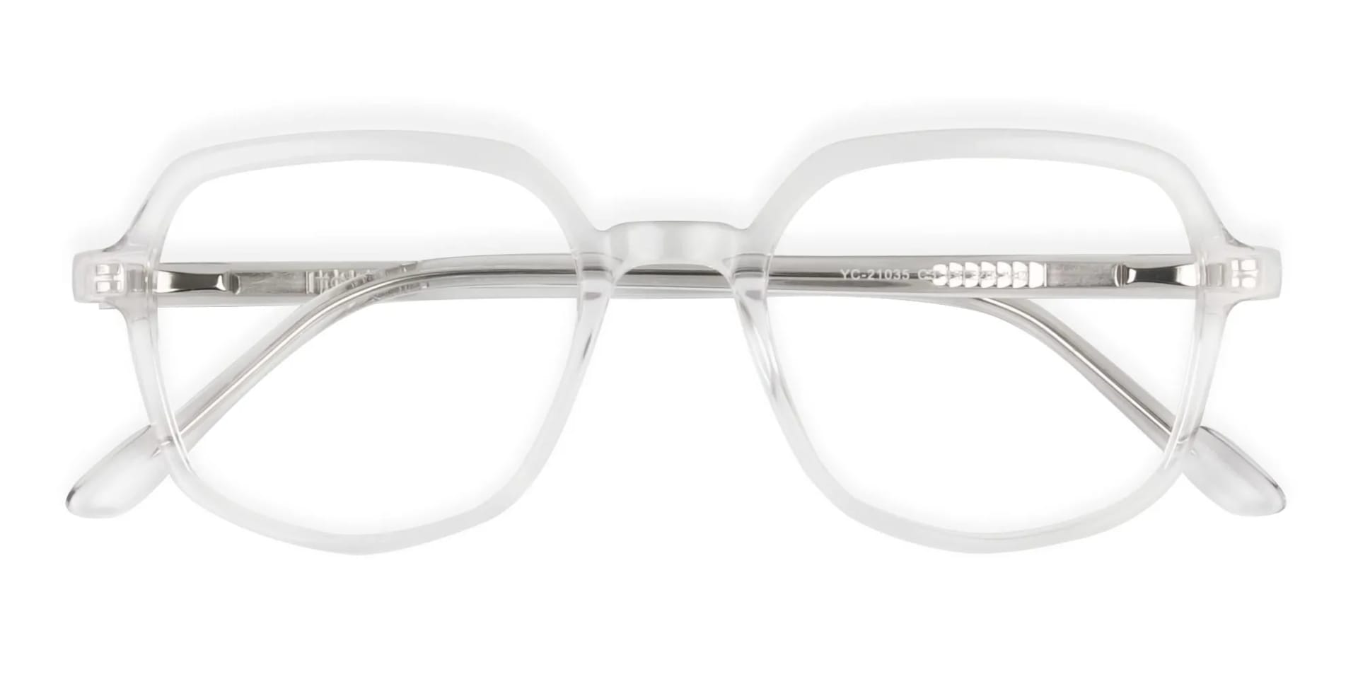 Transparent Geometric Heptagon Glasses - 2