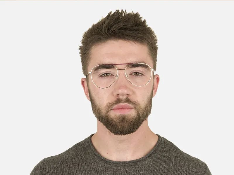 Silver and Brown Flat Bridge Pilot Glasses - 2