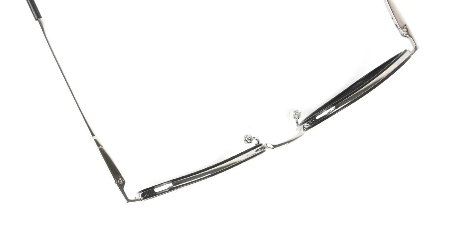 Square Black and Silver Geometric Glasses - 2