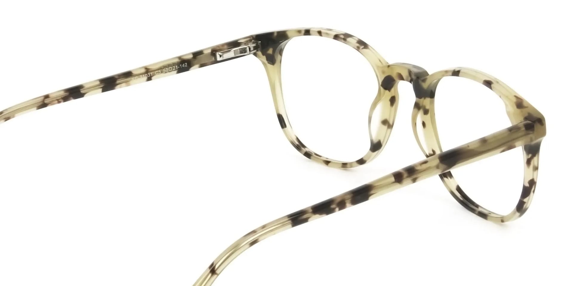 Keyhole Marzipan Tortoise Eyeglasses in Square - 2