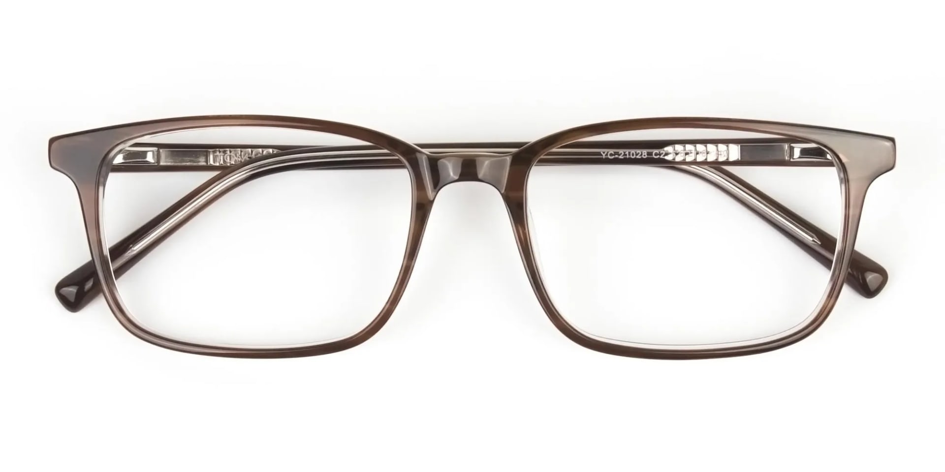 Hazel Brown Eyeglasses Rectangle & Acetate Frame - 2