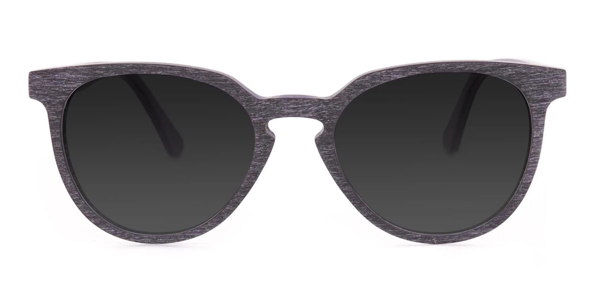 Dark Purple Wooden Frame Sunglasses - 2