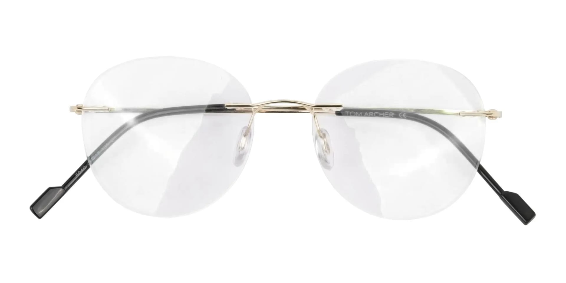 Round Rimless Glasses Gold - 2