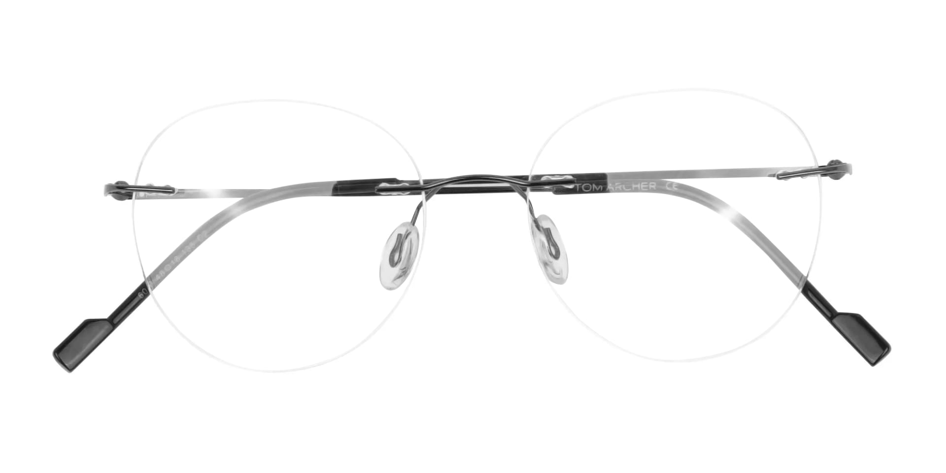 Gunmetal Rimless Round Glasses-6