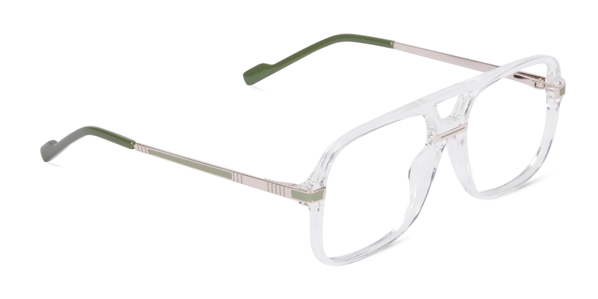 Rectangular Matte Black Double Bridge Glasses-2