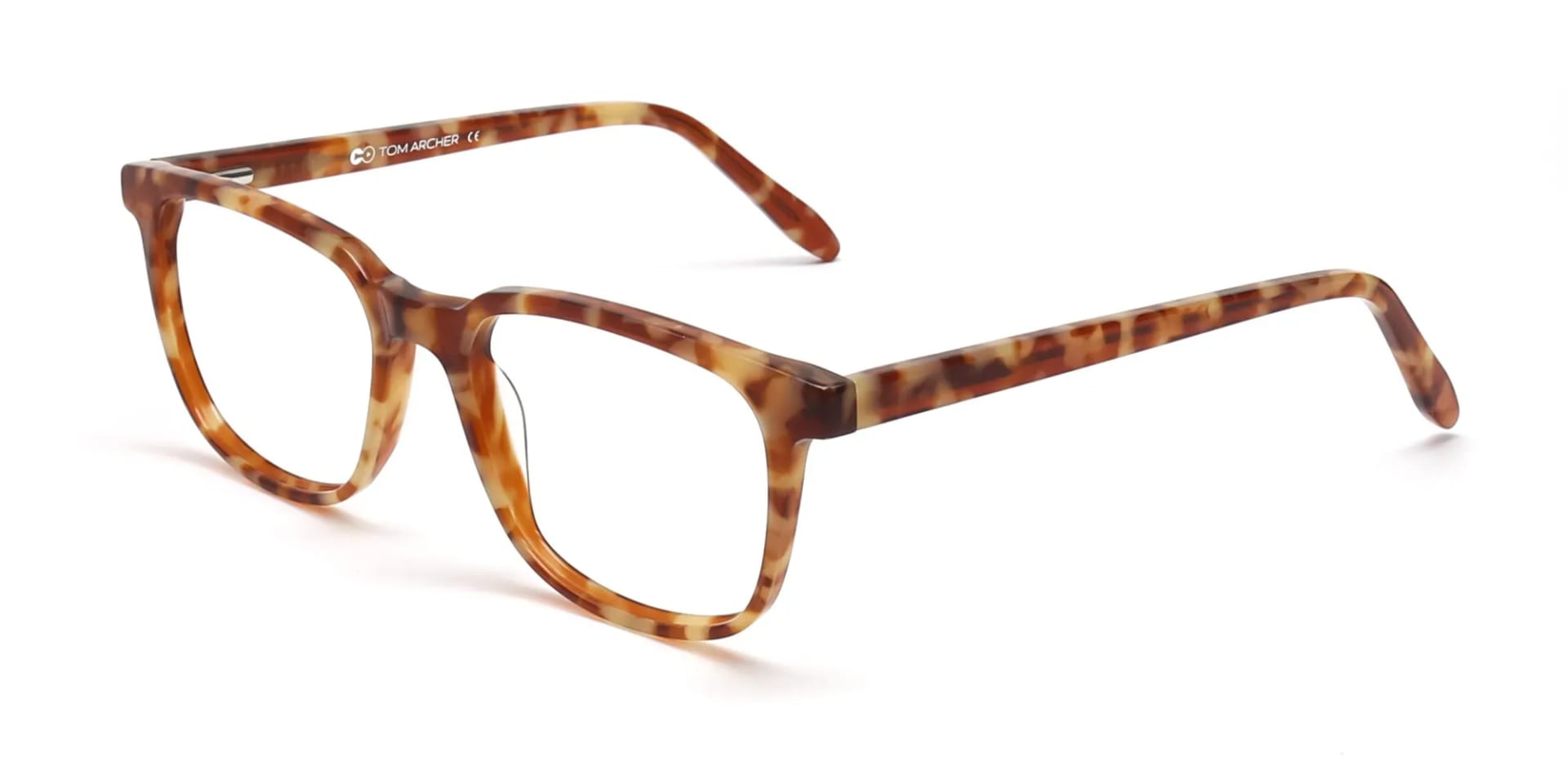Caramel Tortoise Rectangular Glasses Unisex-2