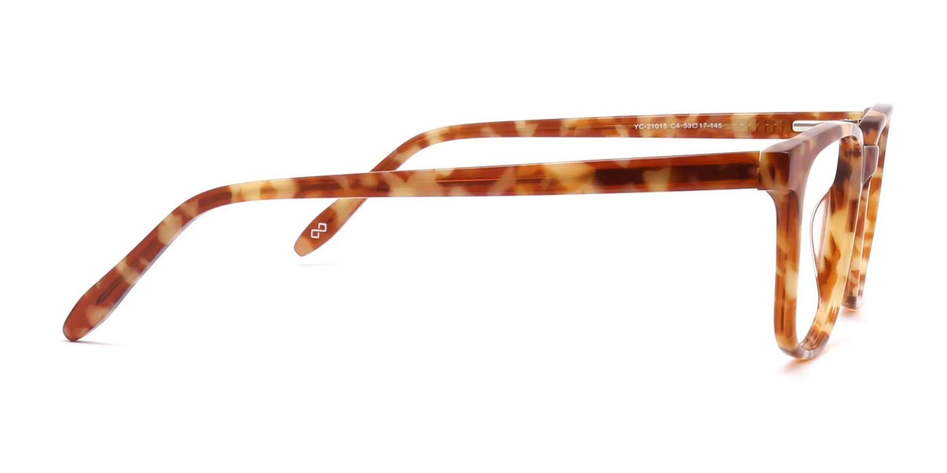 Caramel Tortoise Rectangular Glasses Unisex-2