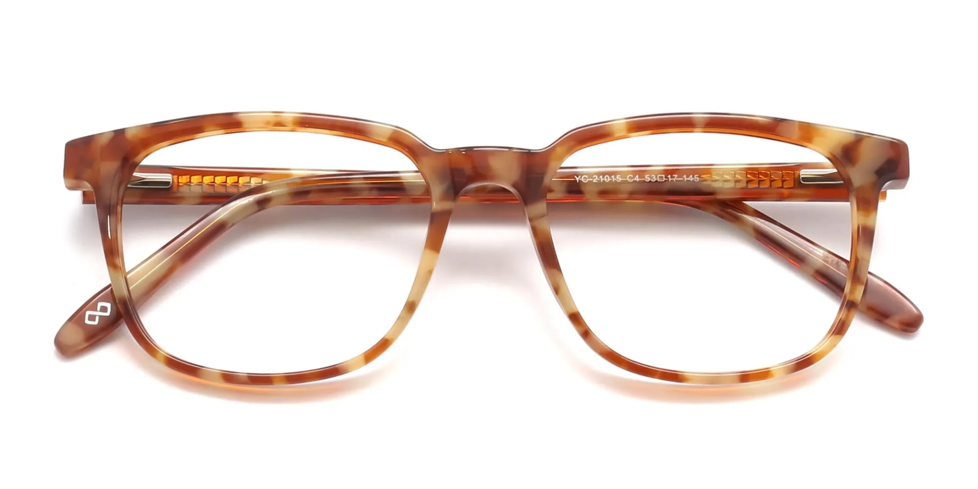 Caramel Tortoise Rectangular Glasses Unisex-2