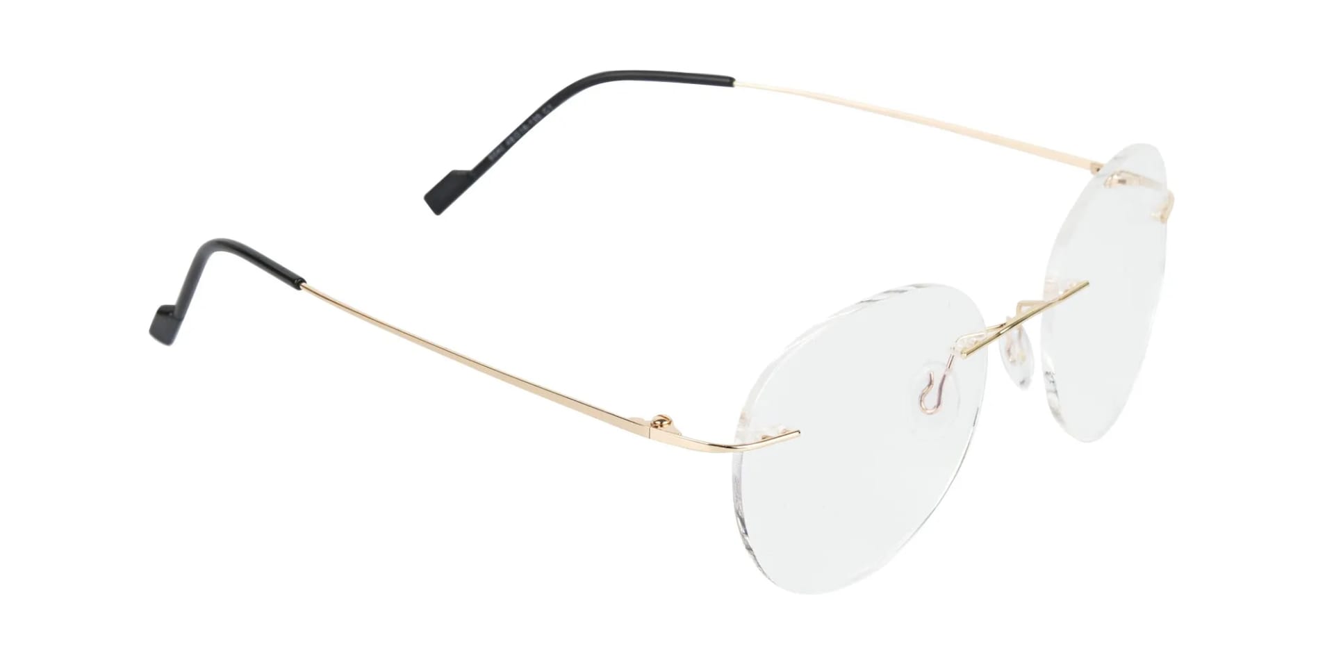 Round Rimless Glasses Gold - 2