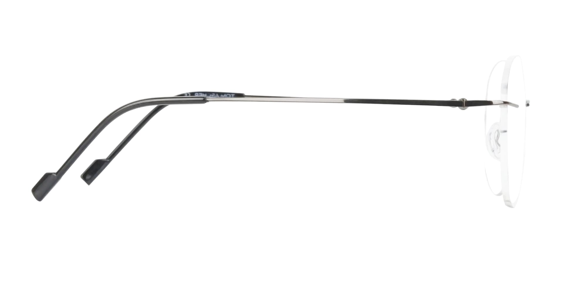 Gunmetal Rimless Round Glasses-4
