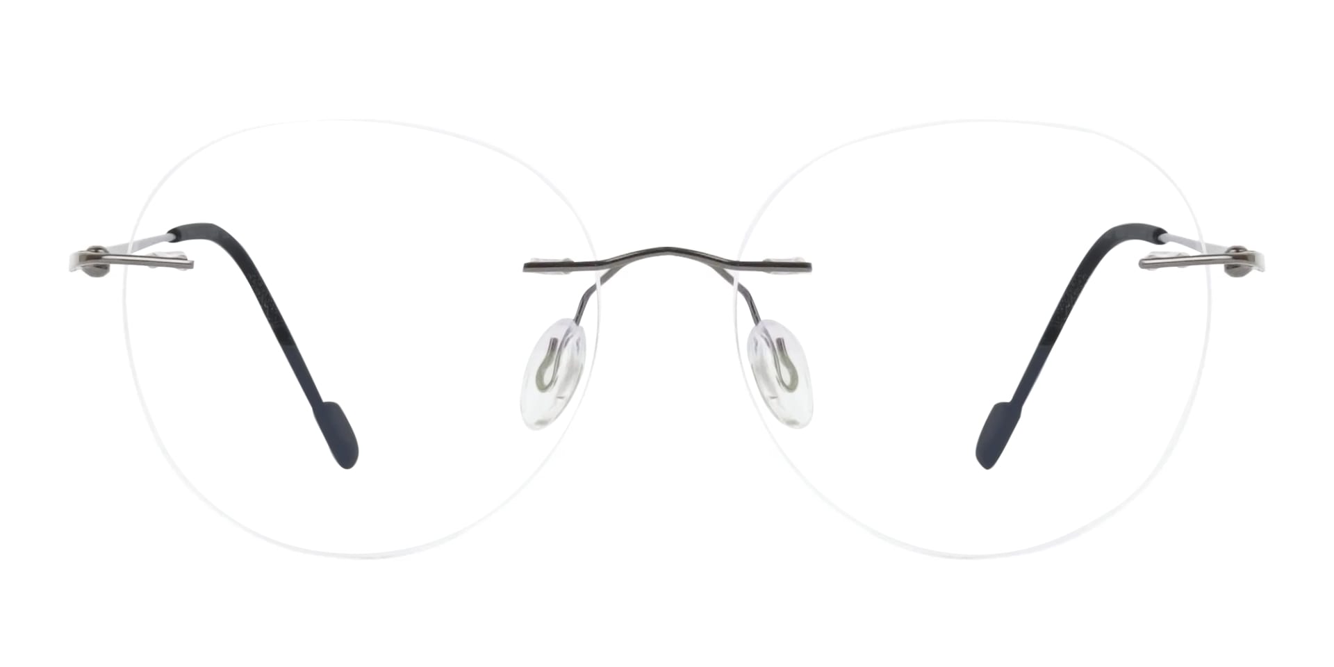 Gunmetal Rimless Round Glasses-1