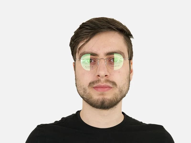 Silver Rimless Round Glasses in Metal-2