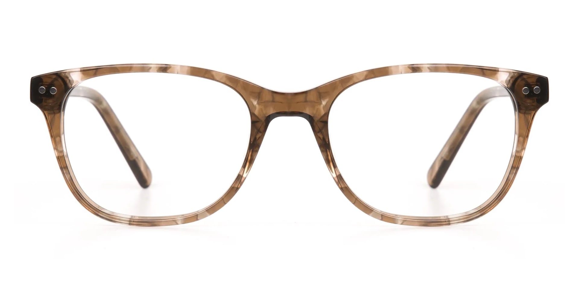 Beige Tortoise Acetate Rectangle Glasses Unisex-3