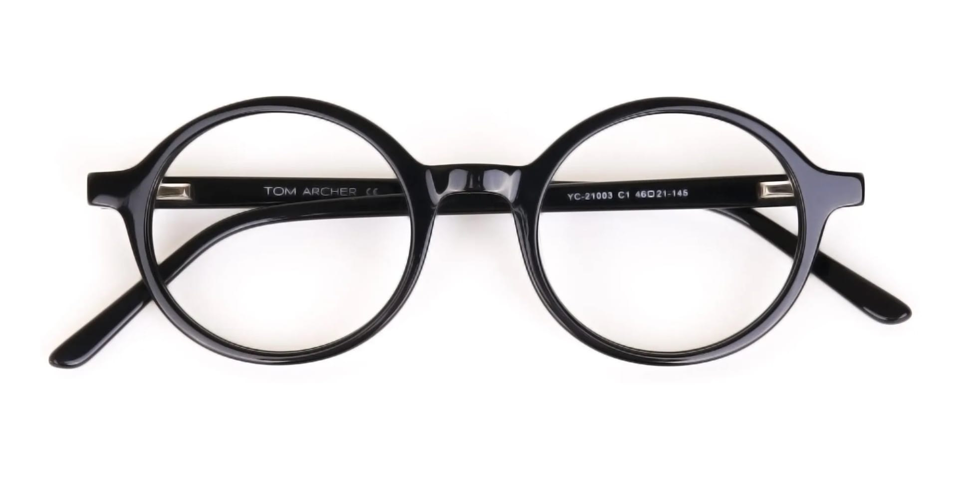Black Round Acetate Eyeglasses Frame Unisex-2