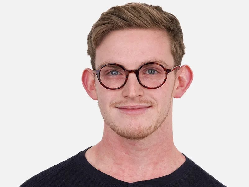 Tortoise Round Acetate glasses Frame Unisex-2
