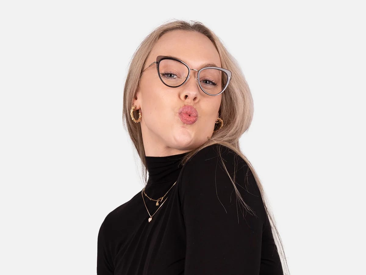 Crystal Grey Cat Eye Spectacle-41