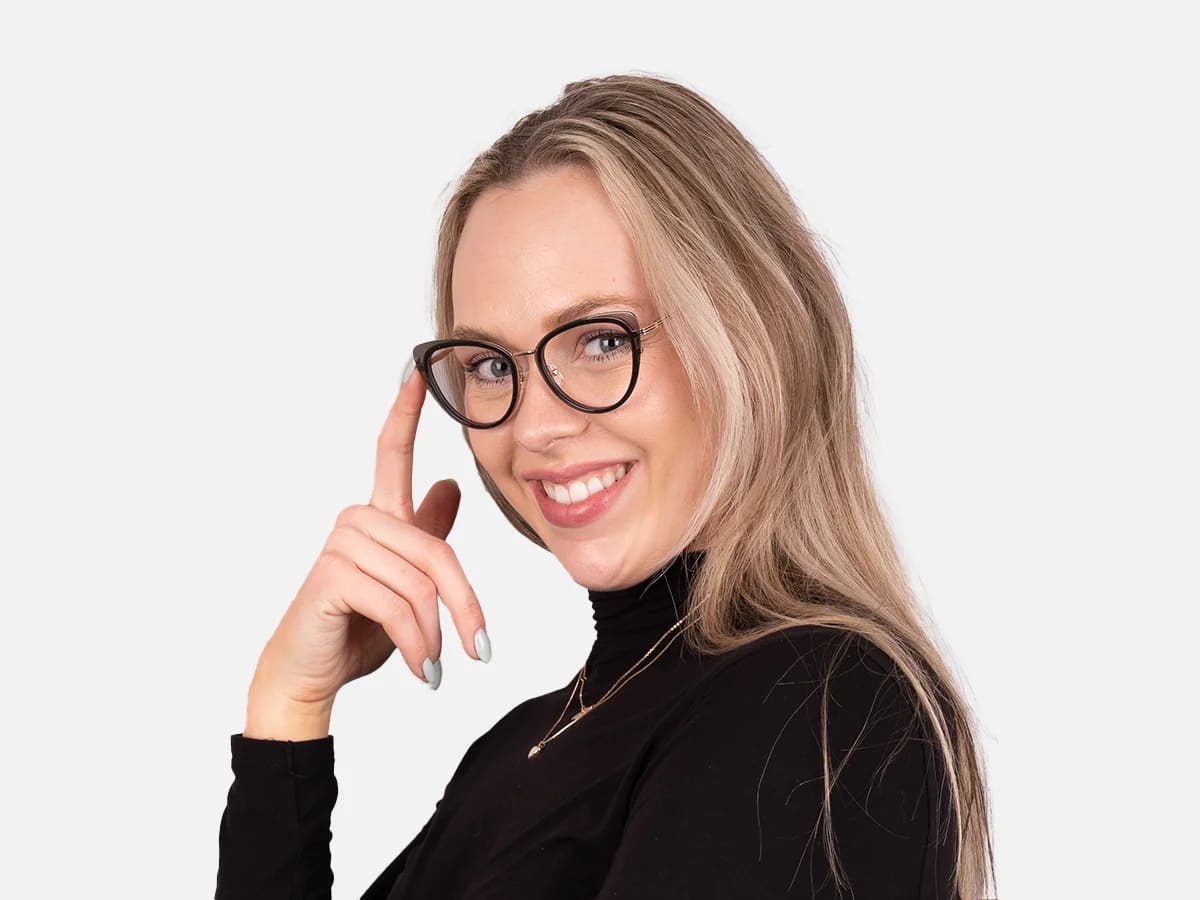 Crystal Grey Cat Eye Spectacle-43