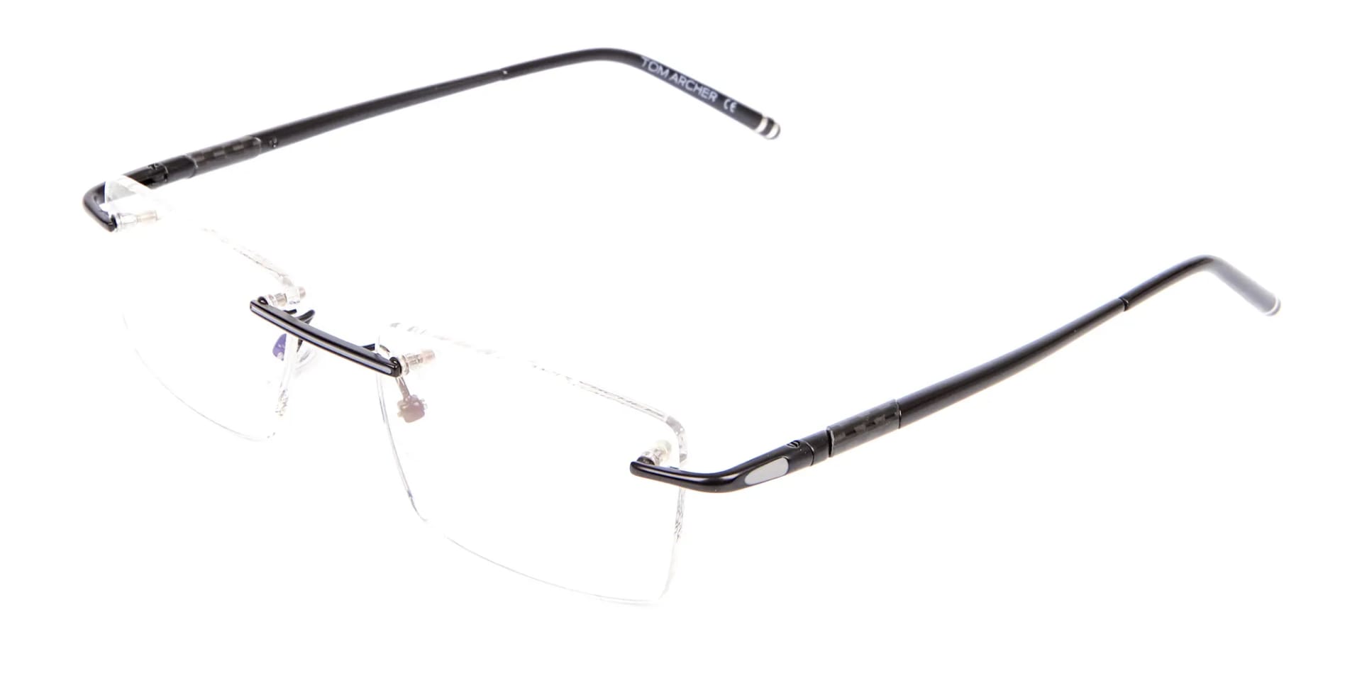 Latest Black Rimless Rectangular Glasses UK -2