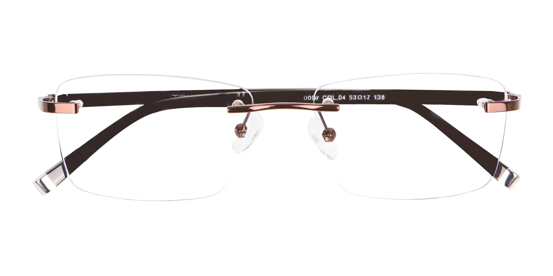 Man Woman's Rimless Frame Brown, Glasses UK-1
