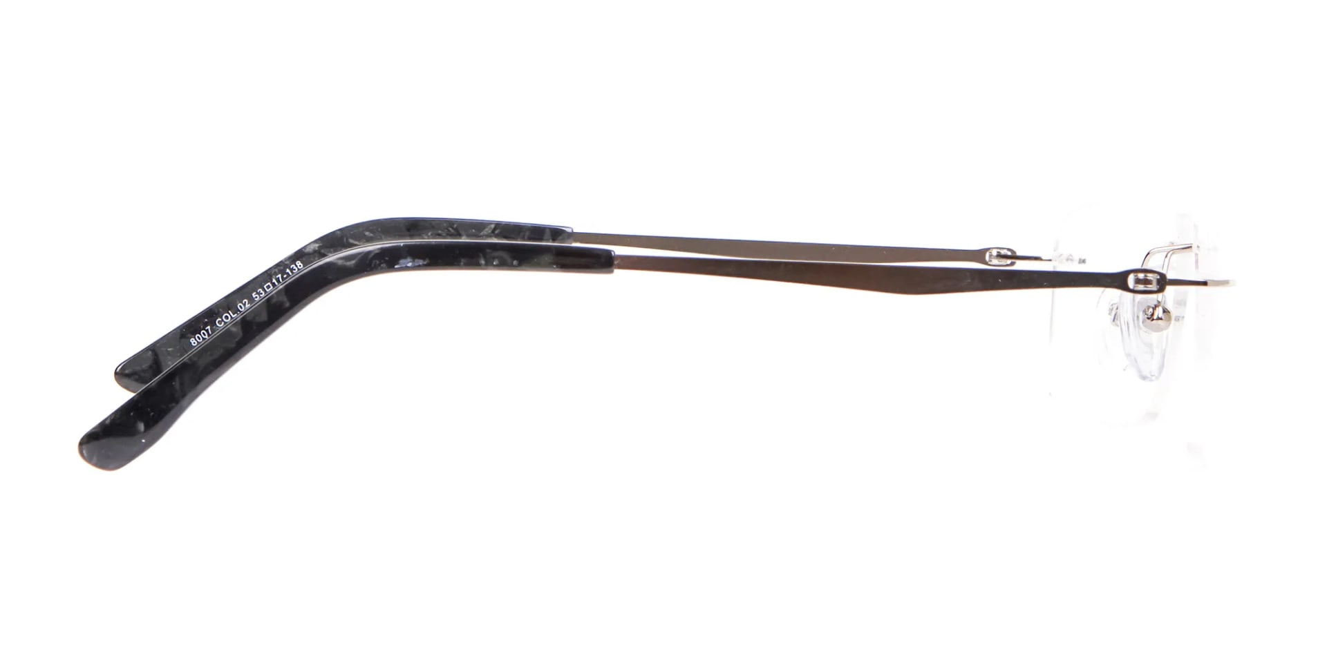 Silver Rectangular Rimless Frame UK-2