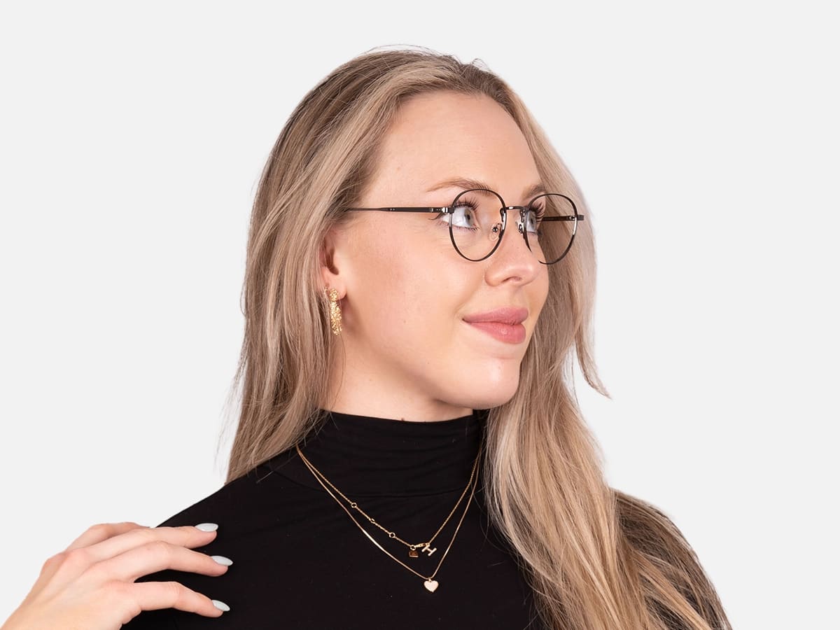 Black Metal Frame Glasses-51