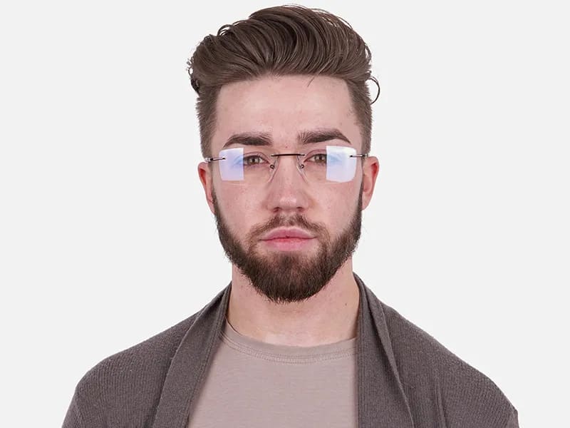 Latest Black Rimless Rectangular Glasses UK -2